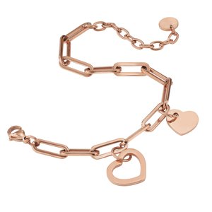 Bracelet Acier inoxydable Revêtement PVD (couleur or) Coeur C?ur Amour