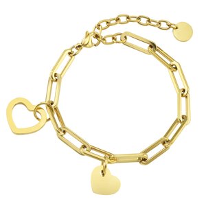 Bracelet Acier inoxydable Revêtement PVD (couleur or) Coeur C?ur Amour