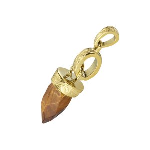 Stone pendant Stainless Steel Gold-plated Tiger´s eye