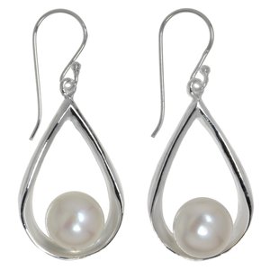Earrings Silver 925 Fresh water pearl Drop drop-shape waterdrop