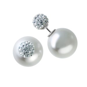 Ohrstecker Silber 925 Synthetische Perle Kristall