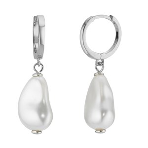 Ohrringe Silber 925 Synthetische Perle mit Kristallkern