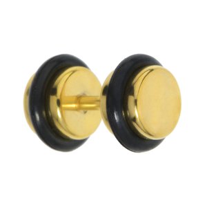 Fake plug Surgical Steel 316L Gold-plated PVC