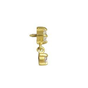 Dermal-Anchor Aufsatz Chirurgenstahl 316L PVD Beschichtung (goldfarbig) Kristall
