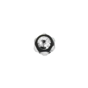 1.2mm Doordringende bal Chirurgisch staal 316L Premium kristal PVD laag (zwart)
