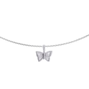 Joya de cuello Plata 925 Cristal Mariposa