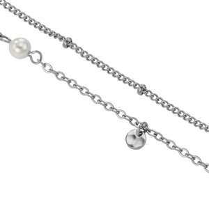 Halskette Edelstahl Synthetische Perle