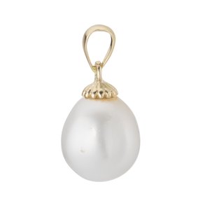 Pendentif Argent 925 Perles d´eau douce Revêtement PVD (couleur or) Fleur