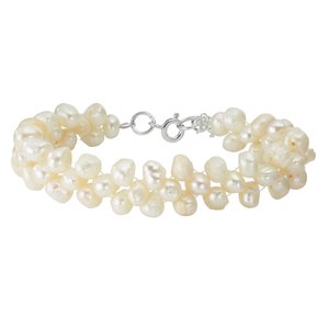 Bracelet Argent 925 Perles d´eau douce Nylon