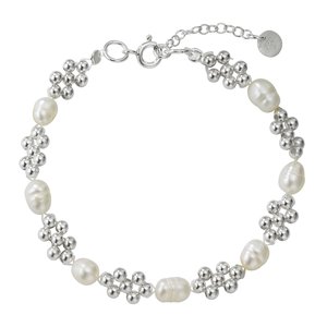 Bracelet Silver 925 Fresh water pearl nylon