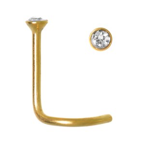 Piercing nez Acier chirurgical 316L Revêtement d´or (doré) Cristal