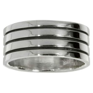 zilveren-ring Zilver 925 streep lijn ribbels