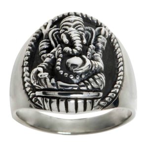 Anillo de plata Plata 925 Ganesha Elefante