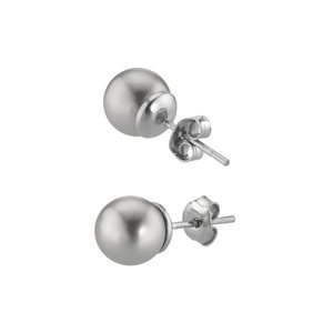 Ohrstecker Silber 925 Synthetische Perle mit Kristallkern