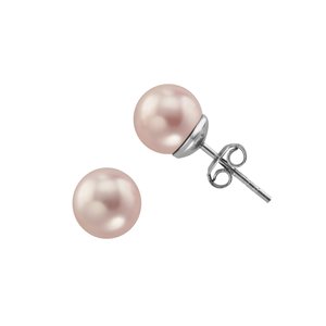 Ear studs Silver 925 High quality synthetic pearl with a crystal core