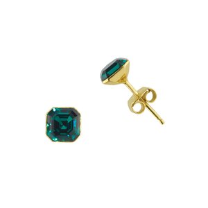 Ear studs Silver 925 PVD-coating (gold color) Crystal