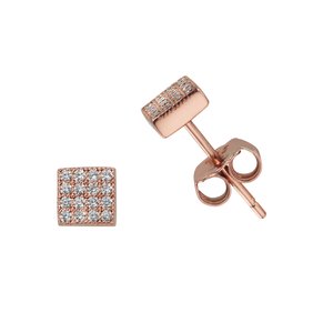 Ear studs Silver 925 PVD-coating (gold color) zirconia