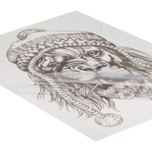 Fake Tattoo Color impreso en papel Adhesivo respetuoso con la piel León