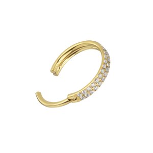 Ear piercing Titanium Crystal PVD-coating (gold color)