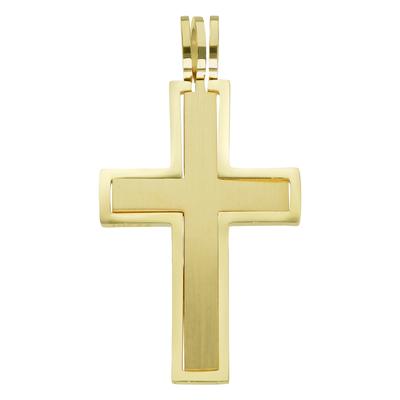 Edelstahl-Anhänger Edelstahl PVD Beschichtung (goldfarbig) Kreuz