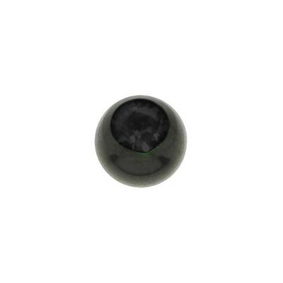 Piercingverschluss Chirurgenstahl 316L Premium Kristall PVD Beschichtung (schwarz)