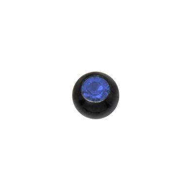 1.2mm Piercing-Kugel Kristall Chirurgenstahl 316L PVD Beschichtung (schwarz)