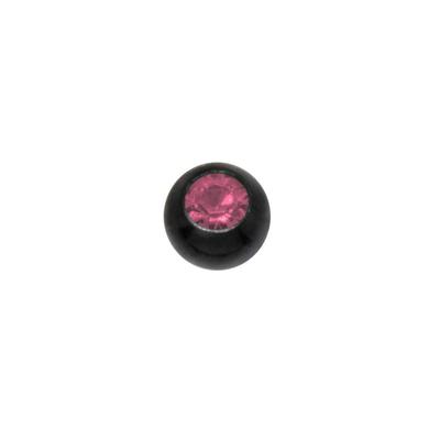1.2mm Piercing-Kugel Kristall Chirurgenstahl 316L PVD Beschichtung (schwarz)