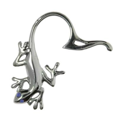 Brustwarzen-Clip Silber 925 Kristall Salamander Gecko Gekko
