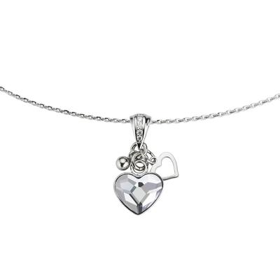 Halsschmuck Silber 925 Premium Kristall Herz Liebe