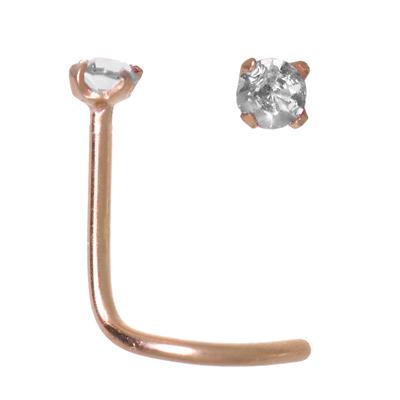 Nose piercing Surgical Steel 316L PVD-coating (gold color) Crystal