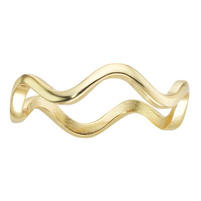Fingerring Silber 925 PVD Beschichtung (goldfarbig) Welle