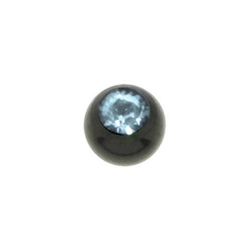 Piercingverschluss Chirurgenstahl 316L Premium Kristall PVD Beschichtung (schwarz)