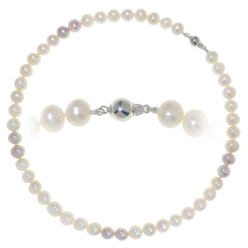 Perlen-Halskette Süsswasserperle Silber 925