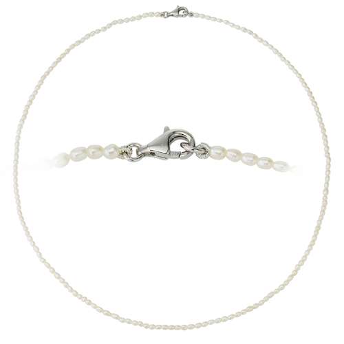 Perlen-Halskette Süsswasserperle Silber 925