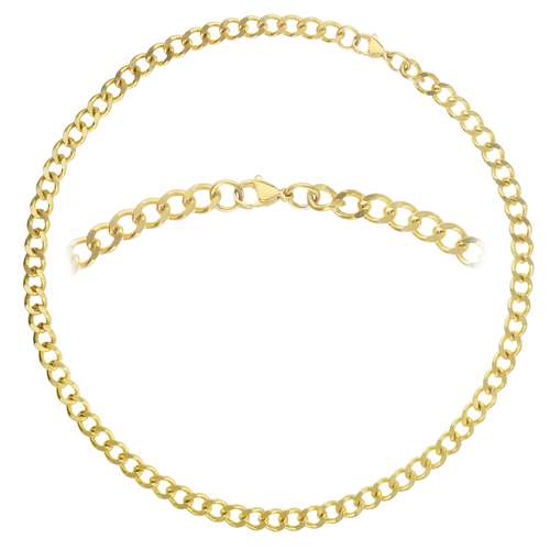 Halskette Edelstahl PVD Beschichtung (goldfarbig)