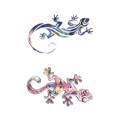 Fake-Tattoo Auf Papier gedruckte Farbe Hautverträglicher Klebstoff Salamander Gecko Gekko