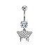 Bellypiercing Surgical Steel 316L zirconia Butterfly