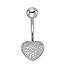 Bellypiercing Surgical Steel 316L Crystal Heart Love
