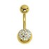 Bellypiercing Surgical Steel 316L Premium crystal Epoxy PVD-coating (gold color)