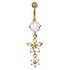 Bellypiercing Surgical Steel 316L zirconia PVD-coating (gold color) Flower Star