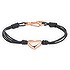 Bracelet Leather Stainless Steel PVD-coating (gold color) Heart Love
