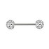 Nipple piercing Surgical Steel 316L Crystal Epoxy