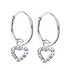 Kids earrings Silver 925 Crystal Heart Love
