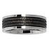 Stainless steel ring Stainless Steel Black PVD-coating Stripes Grooves Rills