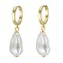 Earrings Silver 925 High quality synthetic pearl with a crystal core PVD-coating (gold color)