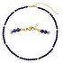 Chaîne de pierres Acier chirurgical 316L Revêtement PVD (couleur or) Lapis-lazuli