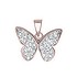 Halssieraad Zilver 925 Kristal PVD laag (goudkleurig) vlinder