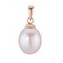 Silver pendant Silver 925 Fresh water pearl PVD-coating (gold color) Flower