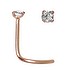 Nose piercing Surgical Steel 316L PVD-coating (gold color) Crystal