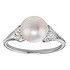 Fingerring Silver 925 Fresh water pearl Crystal